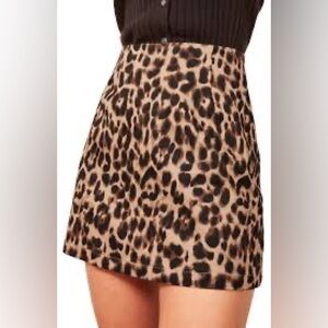 NWOT Reformation Jaime mini leopard skirt